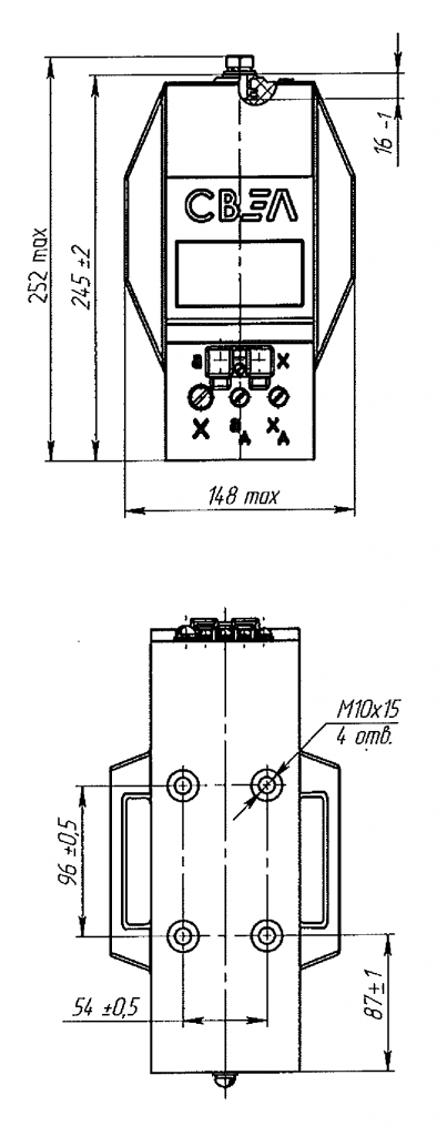 Рис. А1 Общий вид трансформатора напряжения ЗНОЛ-СВЭЛ-б(10)