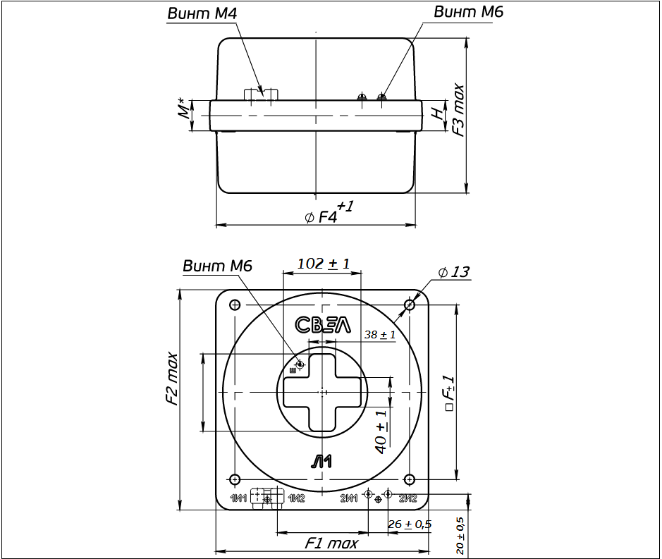 Общий вид измерительного трансформатора тока ТШЛ-СВЭЛ-10-2.1