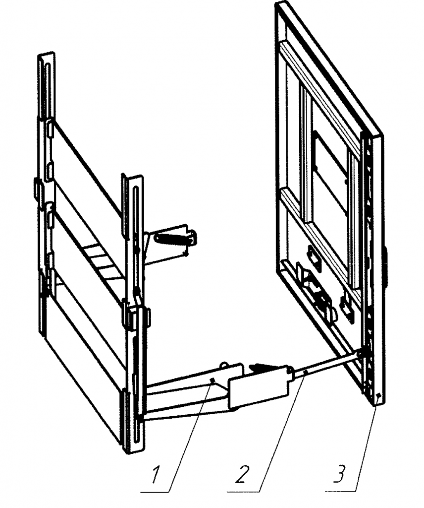 Рисунок 18 - Схема блокировки двери выдвижного элемента.