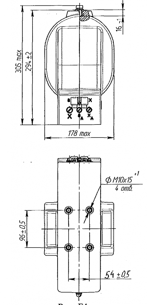 Рис. Б.1 - Общий вид трансформатора напряжения ЗНОЛ-СВЭЛ-20